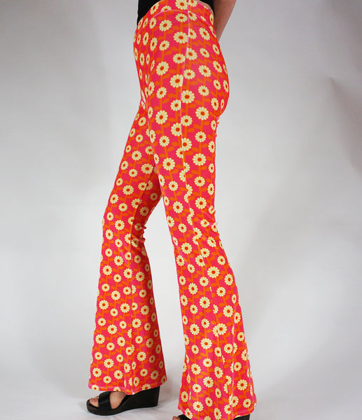 Daisy Chain Flares - Cream and Pink Velvet
