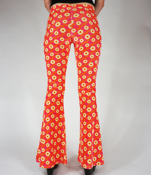 Daisy Chain Flares - Cream and Pink Velvet